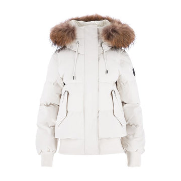 MACKAGE NEFI-FZ CREAM Daunenjacke mit natürlichem Rackunschwan 121515770 [P]