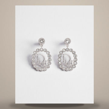 Dior Purlore Earrings Silver Finish Metal & Crystal E5079WOMCY_D001 158731080 [P]