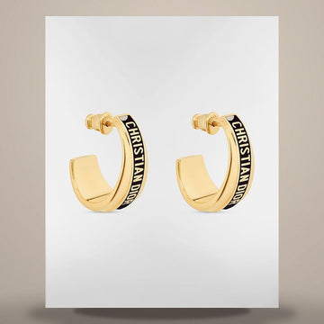 DIOR コード イヤリング ゴールド仕上げ メタル & ブラックラッカー E2281WOMLQ_D307 158731091 [P]