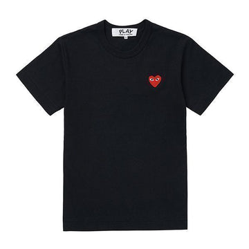 COMME DES GARCONS Kurzarm T-Shirt mit rotem Herz-Patch 1 AX-T108-051 149502200 [P]