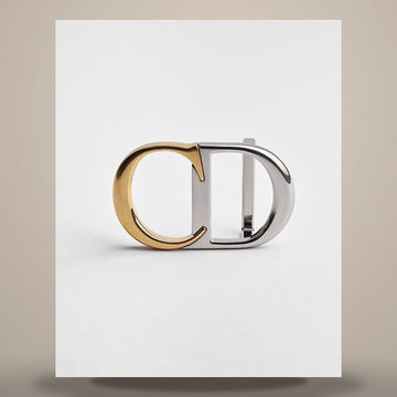 Dior CD Icon Belt Buckle Antique Gold Finish & Silver Finish Brass 35mm 158732363 [P]
