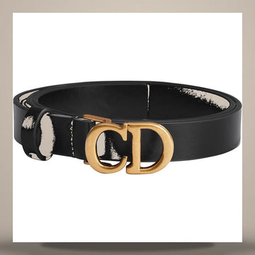 DIOR サドルベルト ブラック ウルトラソフトカーフレザー 20mm 158732472 [P]
