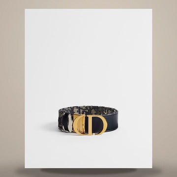 DIOR リバーシブルベルト ブルースムースカーフレザー & ジャカード 35mm 158732465 [P]