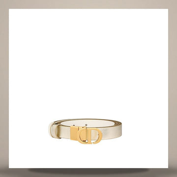 Dior Reversible Belt Gold Tone & Latte Smooth Calfskin 20mm 158732494 [P]