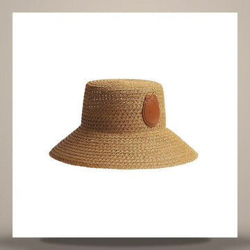 Dior Riviera Medallion Teddy Wide Brim Hat Natural Straw & Lambskin 158733244 [P]
