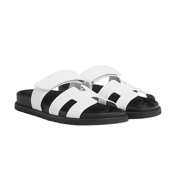 Hermes Chypre Sandals Women's Slippers Blanc H222100Z 90370 158733364 [P]