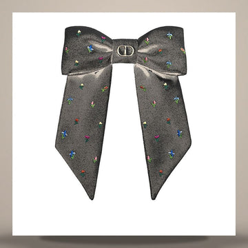 Dior Revolution Flower Twist Large Bow Multi Color Black Grosgrain-Effect Technical Fabric 158733854 [P]