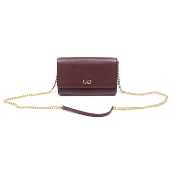 Salvatore Ferragamo Wine Pebble Calfskin Gancini Mini Chain Crossbody Bag 22 0017 158734082 [P]