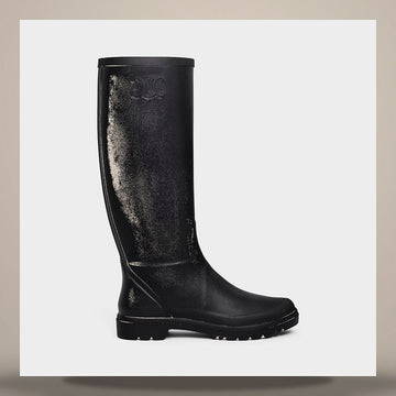Celine High Rain Boots - Natural Rubber Black 357387001C.38NO 158736768 [P]
