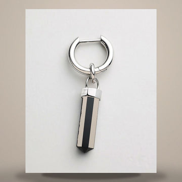 CELINE Charm Pendelohrringe - Onyx & Rhodium-finish Messing Schwarz Silber B10GC3P08.36BL 158737007 [P]