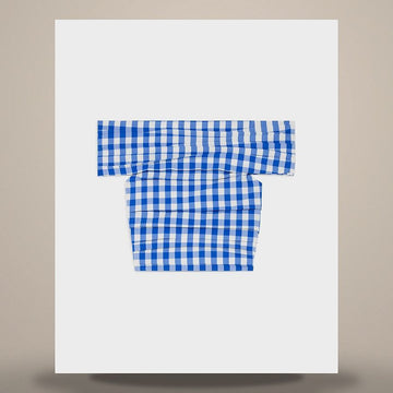 Celine Top - Check Cotton Blue / White 158737120 [P]
