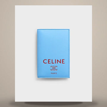 Celine Vertical Card Wallet - Soft Lambskin Blue Sky / Red 10K874K41.GLK5 158737134 [P]