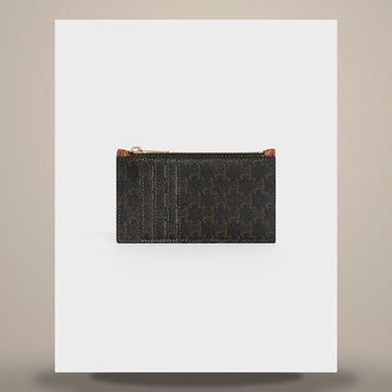 CELINE コンパクトジッパーカード財布 - トリオンフキャンバス & ラムスキン 158737144 [P]