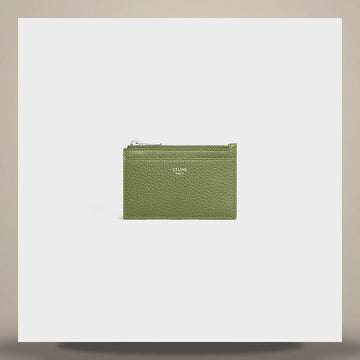Celine Zip Card Holder - Grain Calfskin Light Khaki 10F993GTH.GJK0 158737146 [P]