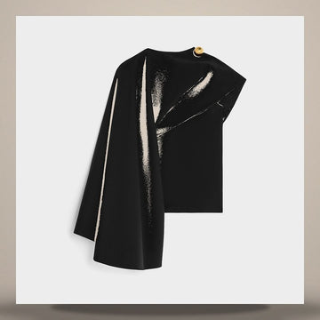 Celine Drape Top - Wool Silk Black RX0JG0T53.38NO 158737165 [P]