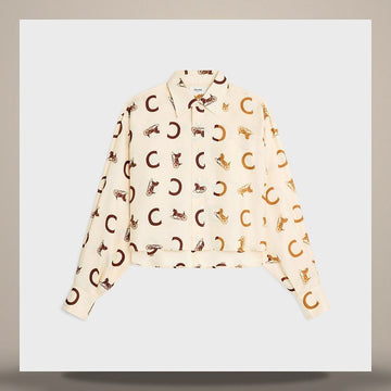 CELINE Crop Shirt - Seiden-Twill Creme/Tan RC0DU3K44.01DT 158737193 [P]