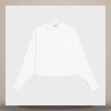 CELINE Crop-Shirt - Baumwoll-Voile Weiß 158737203 [P]