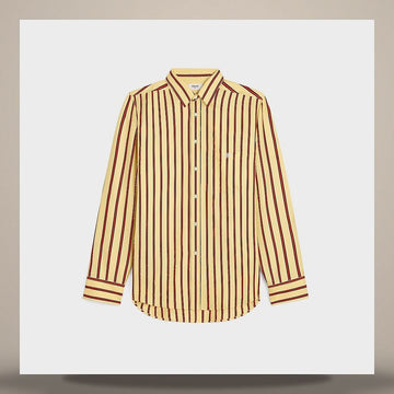 Celine Oversized Shirt - Stripe Silk Twill Yellow/Red/Black 158737276 [P]