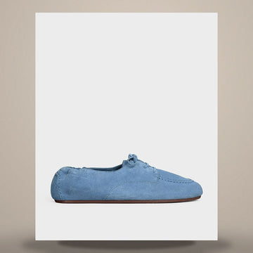 CELINE Adams Derby-Schuhe - Wildleder-Kalbsleder Dusty Blue 368077029D.GLY0 158737570 [P]