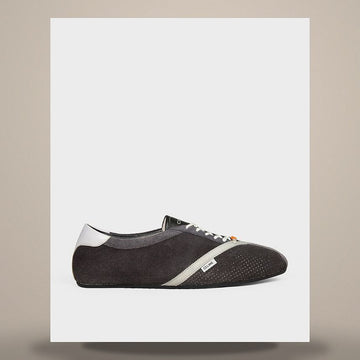 Celine The Flat Sneakers - Suede Calfskin & Lambskin Gray / White 368405495C.09GW 158737737 [P]