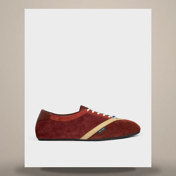Celine The Flat Sneakers - Suede Calfskin & Lambskin Rust/Ecru 368395495C.GLY1 158737778 [P]