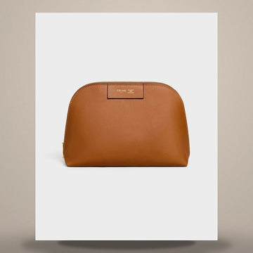 Celine Medium Cosmetic Pouch - Soft Calfskin Soft Tan / Ultra Red M10082T45.GGY0 158737832 [P]