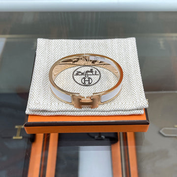 Hermes Click H Bracelet PM White/Rose Gold H700001FO31PM 158738397 [P]