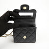 CHANEL Vanity Coin Purse Mini Chain Bag Black with Gold Hardware 158542333 [P]