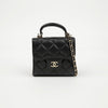 CHANEL Vanity Coin Purse Mini Chain Bag Black with Gold Hardware 158542333 [P]