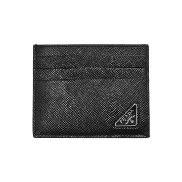 Prada Saffiano Card Holder 2MC223 All Black Triangular Logo Open Type 149783150 [P]