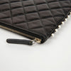 CHANEL Lambskin Quilted Black CC Pearl Beaded Line Clutch Bag 158643070 [P]