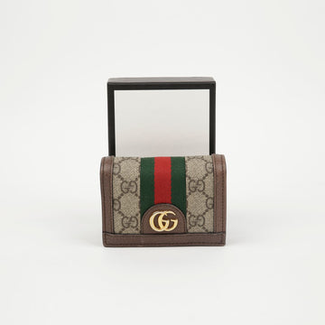 Gucci Ophidia GG Card Case Wallet Brown 158643829 [P]