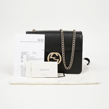 GUCCI Interlocking GG kleine Ketten Tasche Schwarz mit Goldakzenten 158643878 [P]