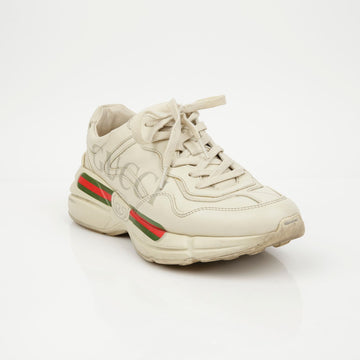Gucci Riton Vintage Logo Leather Sneakers Ivory 158643894 [P]