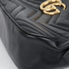 Gucci Women GG Marmont Small Matelassé Shoulder Bag Black Gold-tone 158642985 [P]