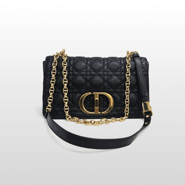 Dior Black M9242UWHC Cannage Medium Gold-Toned Shoulder Bag 158741584 [P]