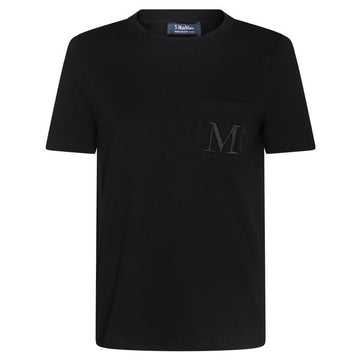 MAXMARA MADERA Logo-T-Shirt mit Taschen Schwarz 2429976011 005 119577490 [P]