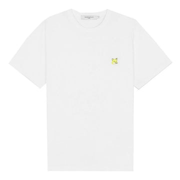 MAISON KITSUNE T-Shirt mit Fox Kopf Patch Weiß 24SS A00149KJ0008 P100 84813831 [P]