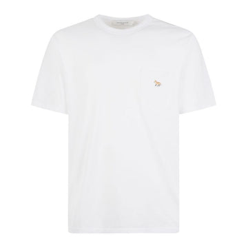 MAISON KITSUNE Patch Pocket T-Shirt mit Fuchs Weiß GM00116KJ0008 P100 84813245 [P]