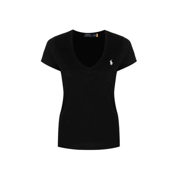 Polo Ralph Lauren White Pony Embroidered V-Neck T-Shirt Black 211902403 003 150392052 [P]
