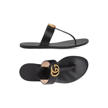 GUCCI 26SS GG Marmont Sandalen Schwarz 497444 A3N00 1000 158752056 [P]