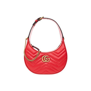 Gucci Marmont Matelassé Half Moon Shoulder & Crossbody Bag Red 699514 DTDHT 6832 158752125 [P]