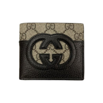 Gucci Cutout Interlocking Wallet Beige Black 701420 K9GSG 9769 158752135 [P]