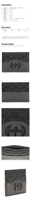 Gucci Cutout Interlocking Card Holder Black Grey 158752137 [P]