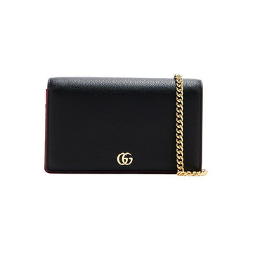 GUCCI 26FW GG Marmont Kettengeldbörse & Crossbody Tasche Schwarzburgunder 497985 AAE5F 1062 158752145 [P]