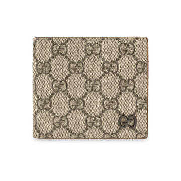 Gucci 26FW GG Supreme Two-Tone Bi-Fold Wallet Beige Brown 768243 FACQC 9773 158752147 [P]