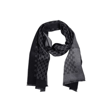Gucci 26FW GG Jacquard Two-Tone Wool Scarf Black Grey 391246 4G200 1160 158752160 [P]
