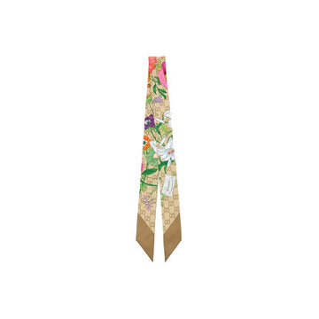 GUCCI Floral Print Seiden-Schal Beige 874776 3G001 9965 158752173 [P]