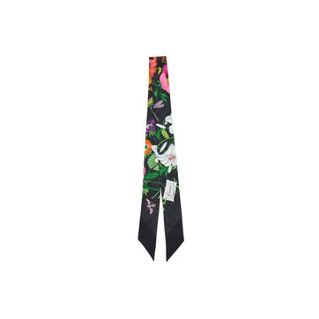 Gucci Floral Print Silk Scarf Black 158752176 [P]