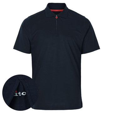 KITON Harpf Polo-Shirt mit halbem Reißverschluss in Marineblau 26SS 158758445 [P]